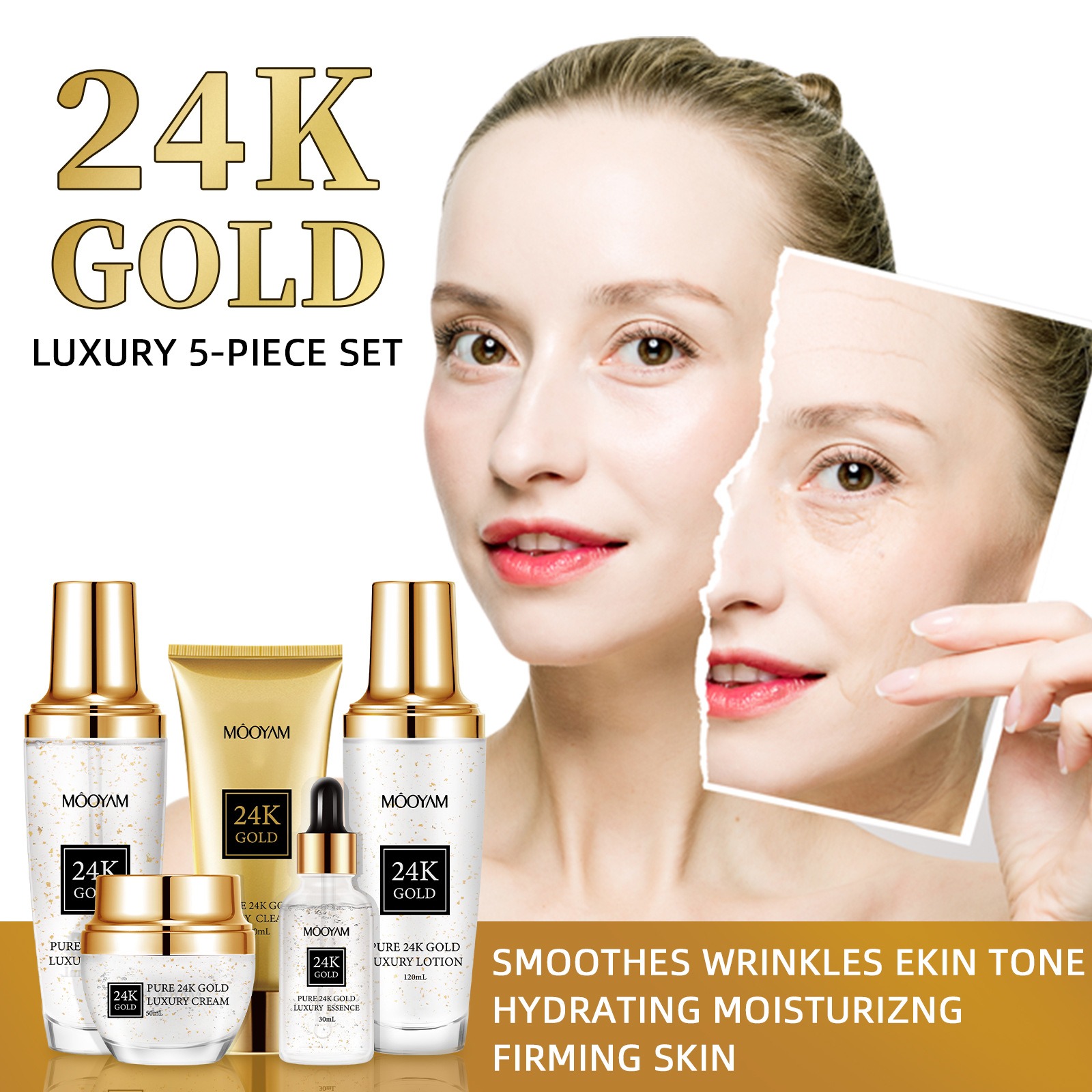 24K Gold LUXURY Moisturizin An - đánh giá và giá Luxury Skincare Sets